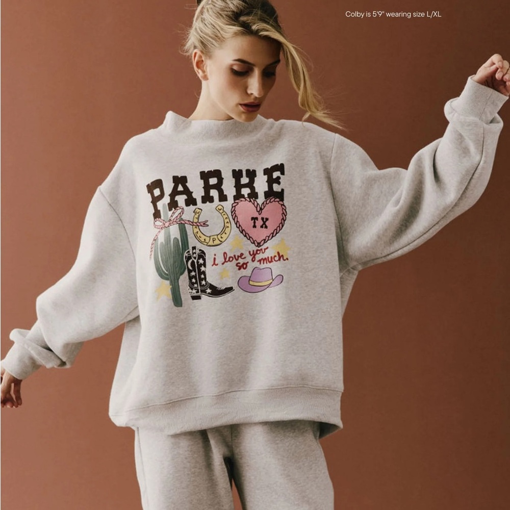 Parke Texas Graphic Mockneck nwt - Picture 3 of 4
